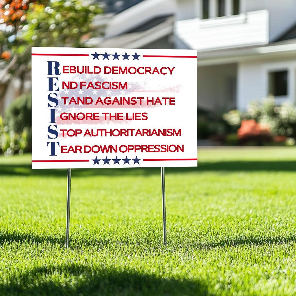 Discover RESIST Yard Sign, Anti Trump Political Statement, Resist Fascism Yard Sign