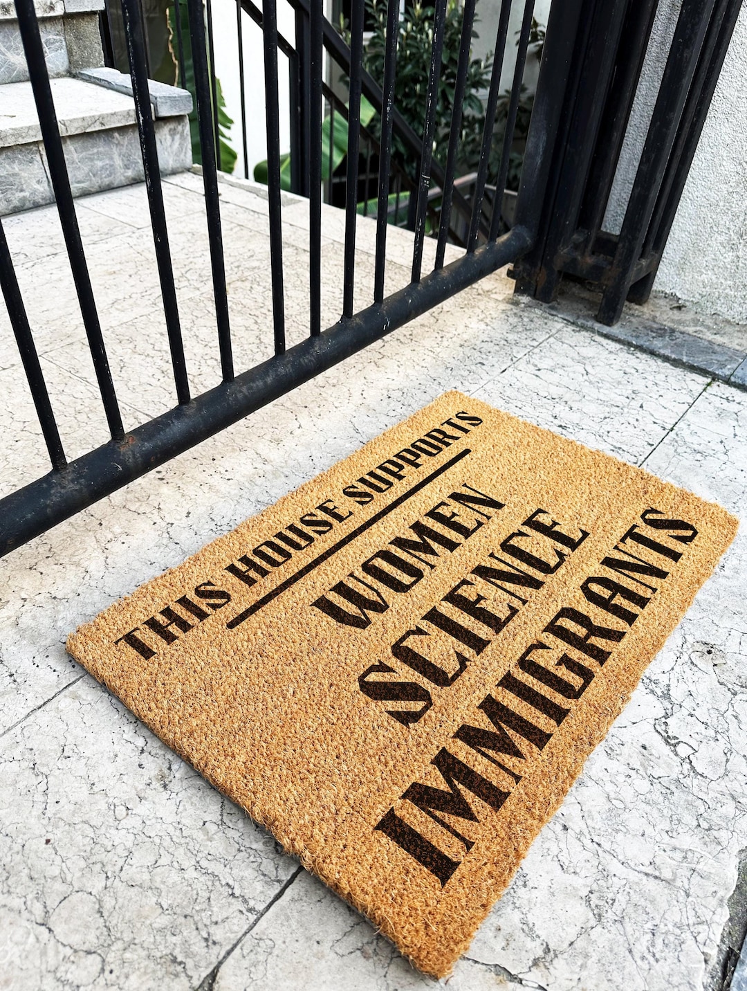 Anti Trump Doormat | This House Supports Women, Science & Immigrants ...