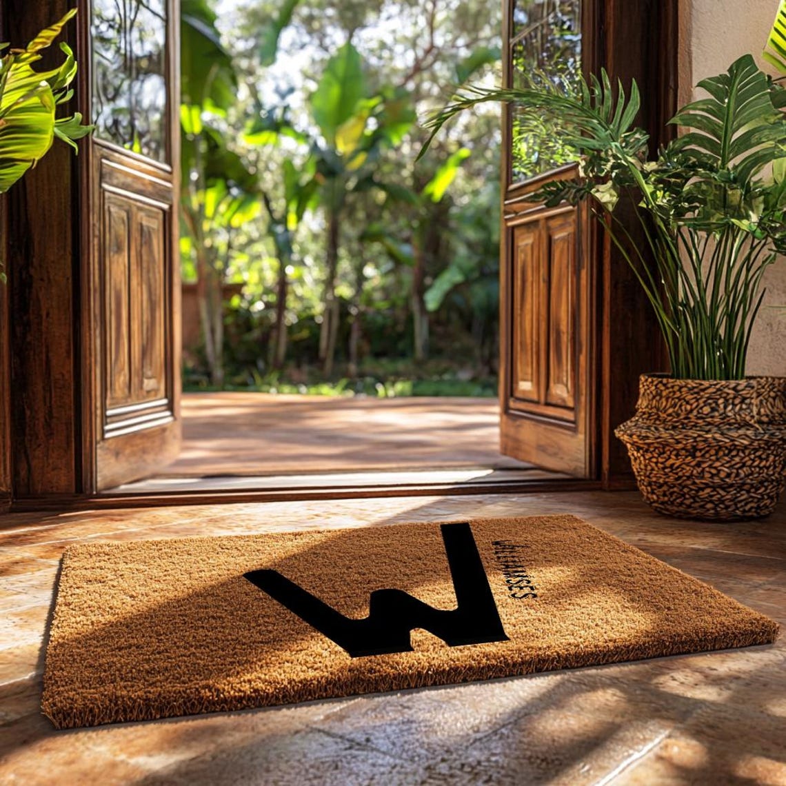Monogram Doormat | Personalized Welcome Mat | Elegant Custom Initial ...