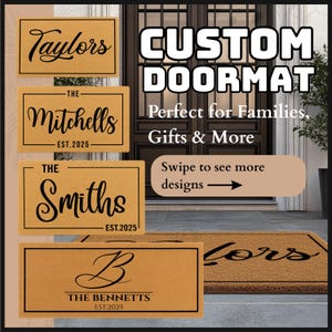 Custom Family Doormat | Family Name Doormat | Personalized Doormat | Family Name Door Mat | Housewarming Gift | New Home Gift | Family Gift