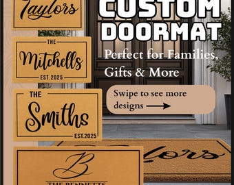 Custom Family Doormat | Family Name Doormat | Personalized Doormat | Family Name Door Mat | Housewarming Gift | New Home Gift | Family Gift