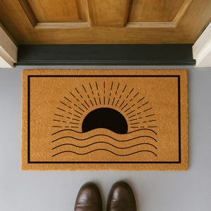 Welcome Mat Mid Century Modern | Midcentury Boho Doormat | Minimalist Doormat | Chic and Durable Entryway Decor | Housewarming Gift