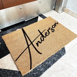 Personalized Coir Doormat Custom Welcome Mat for Weddings | Personalized Gifts | Last Name Doormat | Family Name Doormat | Custom Name Gift