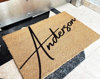 Personalized Coir Doormat Custom Welcome Mat for Weddings | Personalized Gifts | Last Name Doormat | Family Name Doormat | Custom Name Gift