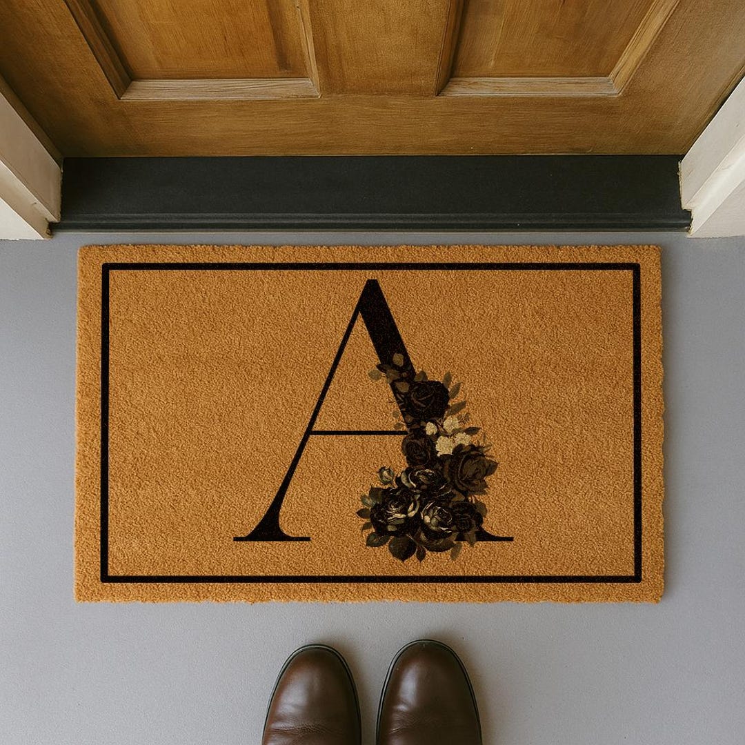 Monogram Mat Custom Doormat | Monogrammed Coir Doormat With Single Initial ...