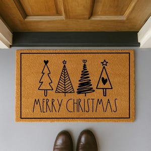 Outdoor Christmas | Christmas Doormats | Double Door Doormat Christmas | Christmas Door Mat | Cute Christmas Decor | Front Door decor