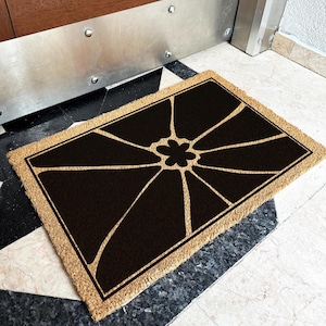 Flower Doormat | Large Coir Doormat | Front Door Decor | Floral Home Decor | Outdoor Welcome Mat | New Home Owner Gift | Floral Welcome Mat