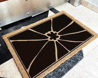 Flower Doormat | Large Coir Doormat | Front Door Decor | Floral Home Decor | Outdoor Welcome Mat | New Home Owner Gift | Floral Welcome Mat