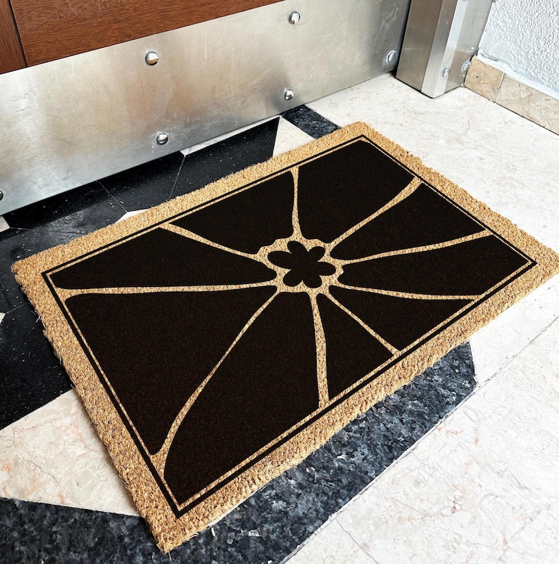 Flower Doormat | Large Coir Doormat | Front Door Decor | Floral Home Decor | Outdoor Welcome Mat | New Home Owner Gift | Floral Welcome Mat image 1