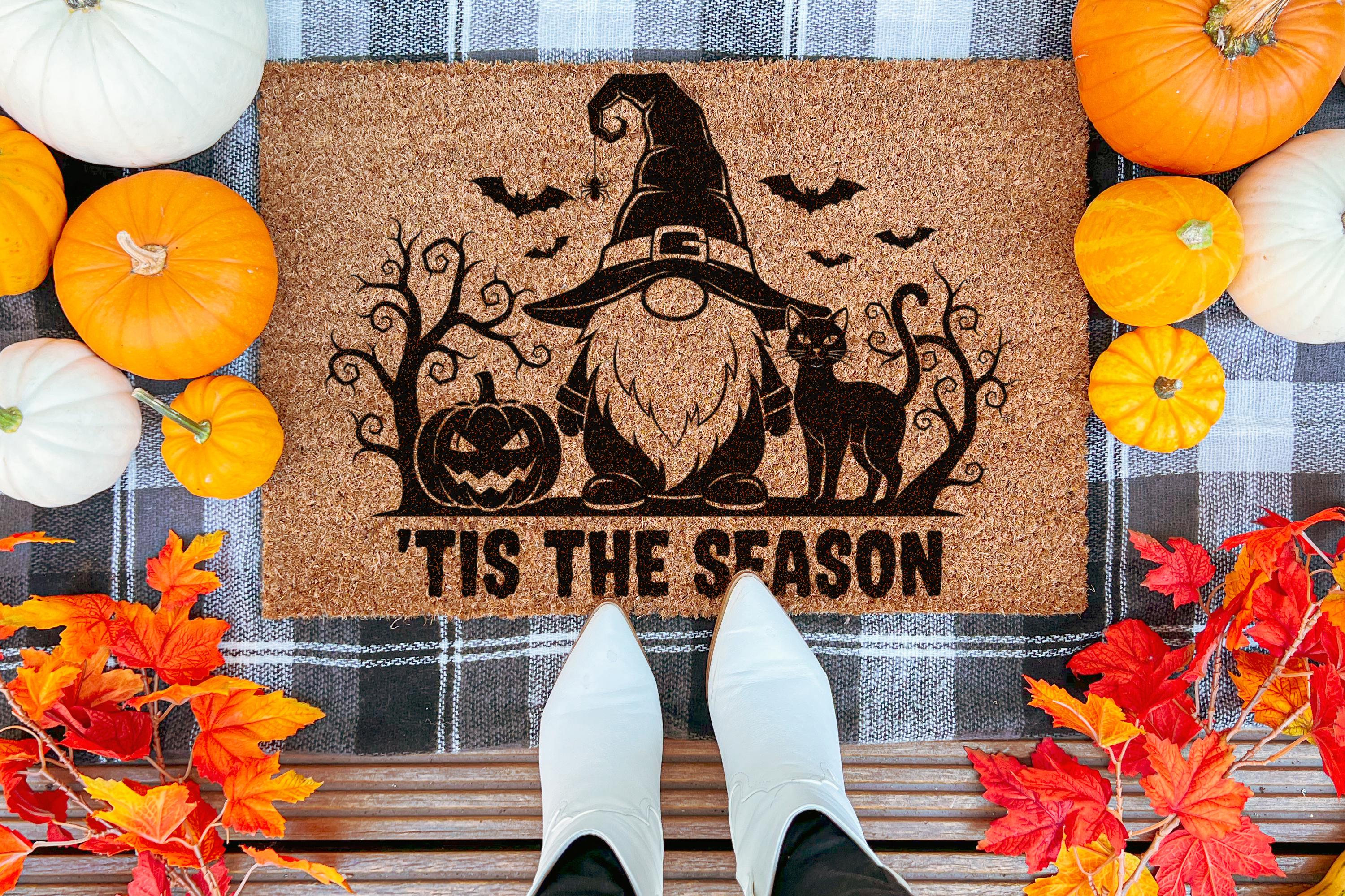 Fall Doormat | Tis the Season Doormat | Halloween Pumpkin Doormat