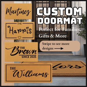 Welcome Doormat | Personalized Doormat | Custom Door Mat | Custom Doormat | Wedding Gift Ideas  Housewarming Gifts | Closing Gifts