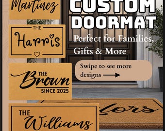 Welcome Doormat | Personalized Doormat | Custom Door Mat | Custom Doormat | Wedding Gift Ideas  Housewarming Gifts | Closing Gifts