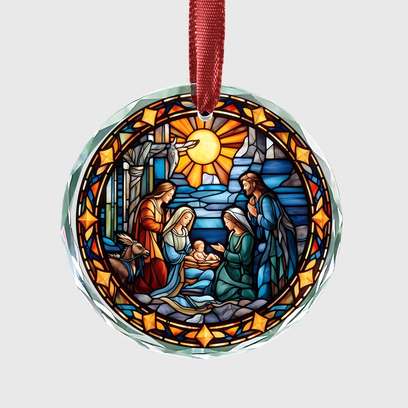 Personalized Stained Glass Christmas Ornament 2025 | Custom Name Tree ...