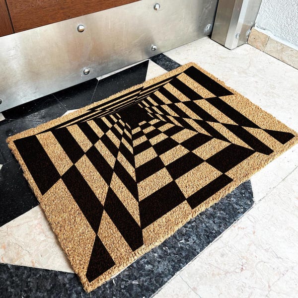 3D Optical Illusion Doormat | Retro Doormat | Front Door Mat | Psychedelic Rug | Fantasy Home Decor | Geometric Rugs | Modern Home Decor
