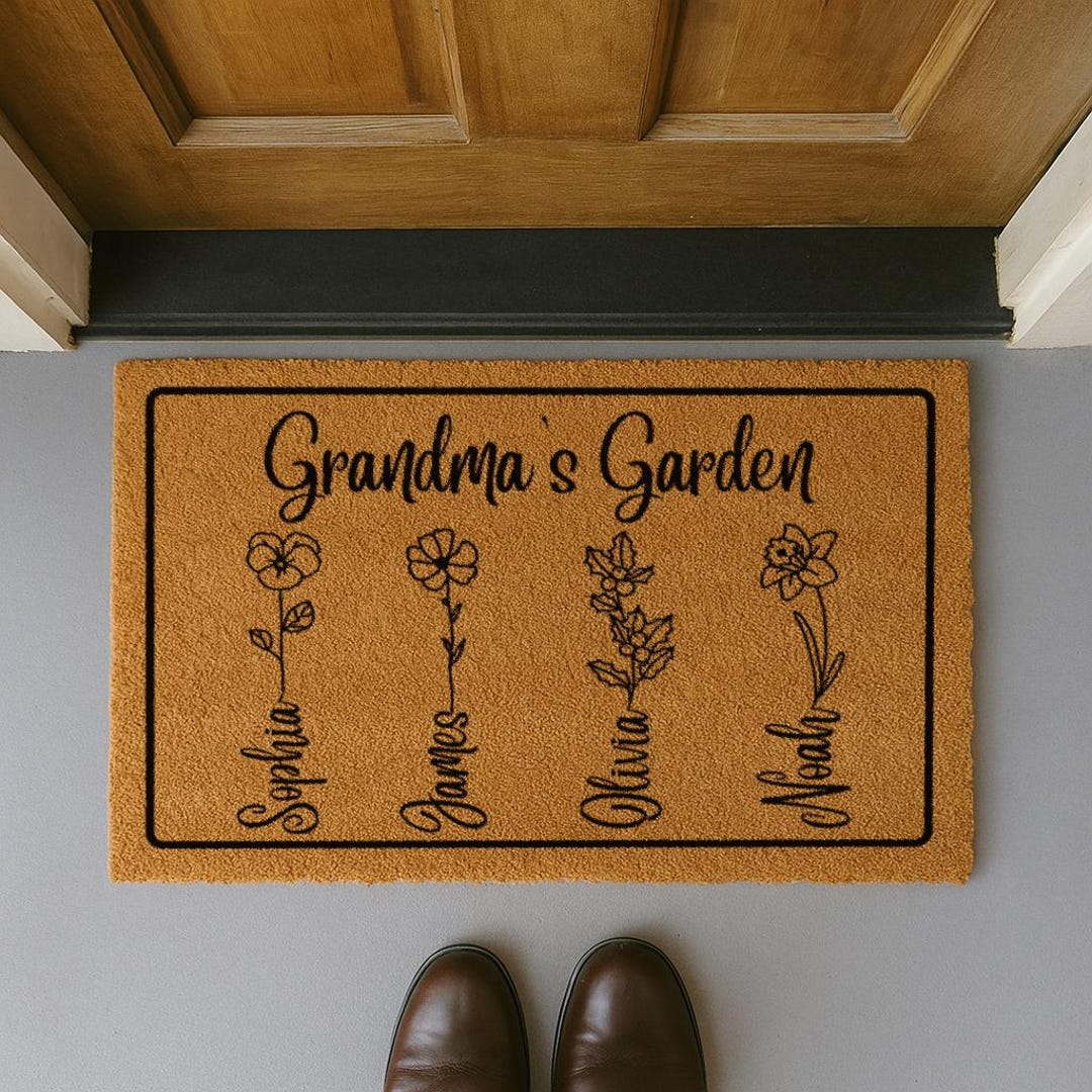 Personalized Grandma's Garden Gift | Rubber Doormat Mothers Day Gift ...