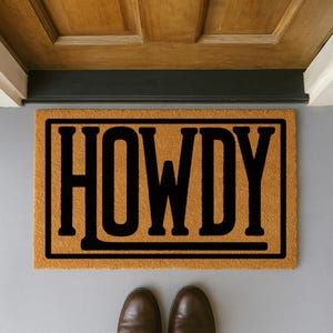 Howdy Doormat | Western Door Mat | Housewarming Gift | Texas Doormat | Cowboy Doormat | Front Porch Mat | Western Gift | Western Decor