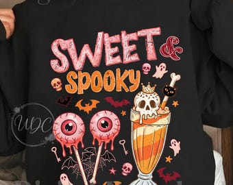 Sweet & Spooky Halloween PNG | Cute Halloween Sublimation Design | Spooky Treats Fall PNG | DigitalDownload | Halloween Shirt Design