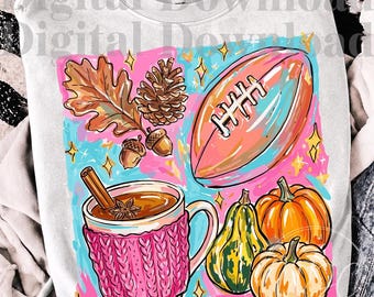 Fall Coffee PNG | Pumpkin Spice Autumn Sublimation | Cozy Fall Drink Digital Download | Autumn Clipart PNG