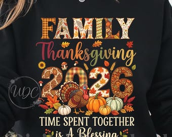 Family Thanksgiving 2026 PNG | Thanksgiving Family Design | Turkey Fall Sublimation | Holiday Digital Download