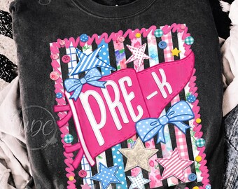 Pre-K PNG | Cute Coquette Pre-K Sublimation | Preschool Back to School Digital Download | Girl School PNG