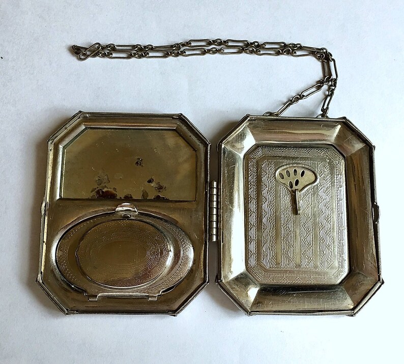 1920s Enameled Flower Vanity Case Art Deco Compact Etsy
