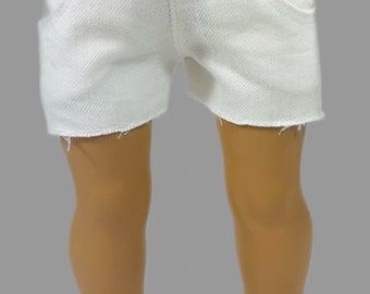 18 inch doll shorts, white denim cut-offs 18 inch doll, AG doll trendy clothing, modern doll clothes, AG  jean shorts