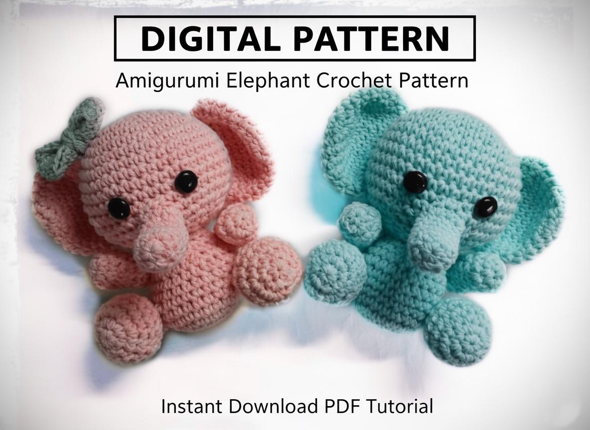 40 Elephant Crochet Patterns for Amigurumi, Plushies, Loveys, and Nursery Decor 21 Baby Elephant Crochet
