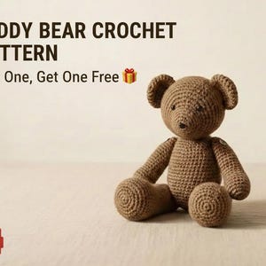 Schema all'uncinetto per Teddy l'orsetto cimelio, amigurumi kawaii, progetto per principianti, acquista 1 e ricevi 1 gratis, regalo a sorpresa incluso, download immediato