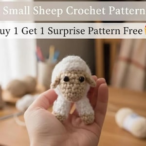 Mini Sheep Amigurumi Crochet Pattern PDF, Easy Crochet Sheep, Handmade Gift for Kids, Farm Animal Pattern, Buy 1 Get 1 Free Instant Download