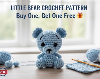 Little Bear Crochet Pattern, No Sew Amigurumi, Plush Toy Gift Pattern, Project for Beginners, Surprise Gift Pattern Included in Download