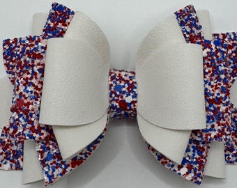 Red White and Blue Sprinkles Bow: Stanley Straw Topper