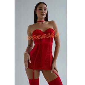 Valentine’s Day Lace & Satin Teddy – Romantic Lingerie Set