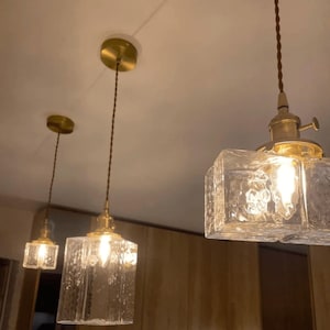 Glass Pendant Light, Vintage Edison Bulb Hanging Lamp - Kitchen Island Industrial Farmhouse image 9