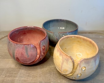 Ceramic Wool or Yarn Bowl with Floating Glaze