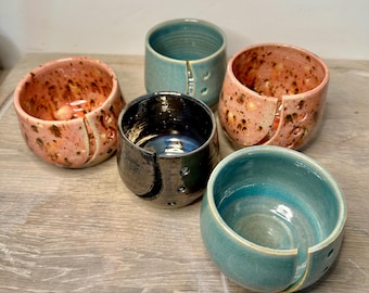 Ceramic Wool or Yarn Bowl with Floating Glaze