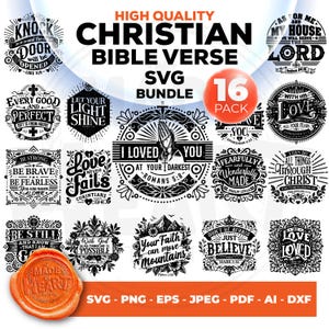 Faith quotes SVG Bundle, encouraging bible quotes, Scripture of the day, Daily Bible Verses, motivational biblical quotes, Christian Shirt