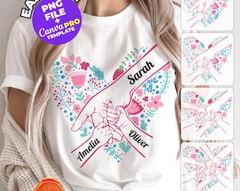 Nombre personalizado para mamá en formato PNG, diseño para camiseta del Día de la Madre, sublimación para mamá (descarga digital)