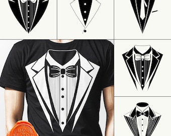 Tuxedo SVG PNG Bundle, Bachelor Party Shirt Design, Wedding Crew Iron-On, Groomsmen T-Shirt Sublimation, Formal Cut Files DIY Wedding Shirts