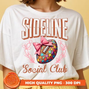 Sideline social club football png, Football PNG Football Social Club, Football Season Png, Trendy Football Png, Retro touchdown season png,
