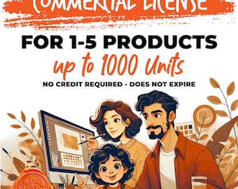 Commercial License for 1-5 Products, Up to 1000 Units