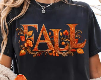 Floral Fall PNG Sublimation Design | Retro Autumn (Digital Download)