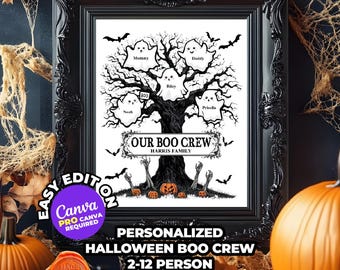 Personalized Halloween Ghost Family Name PNG, Custom Name Our Boo Crew Design