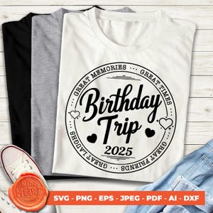 Birthday Trip Svg Png 2025, Girls Weekend Shirt File, Travel Birthday PNG, Group Trip Shirt PNG, Birthday Trip Vinly Png, Birthday Shirt Png