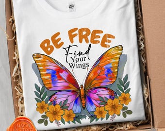 Watercolor Butterfly PNG, Inspirational T-Shirt Design (Digital Download)
