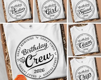 Birthday Crew PNG Bundle, Matching Party Shirts (Digital Download)