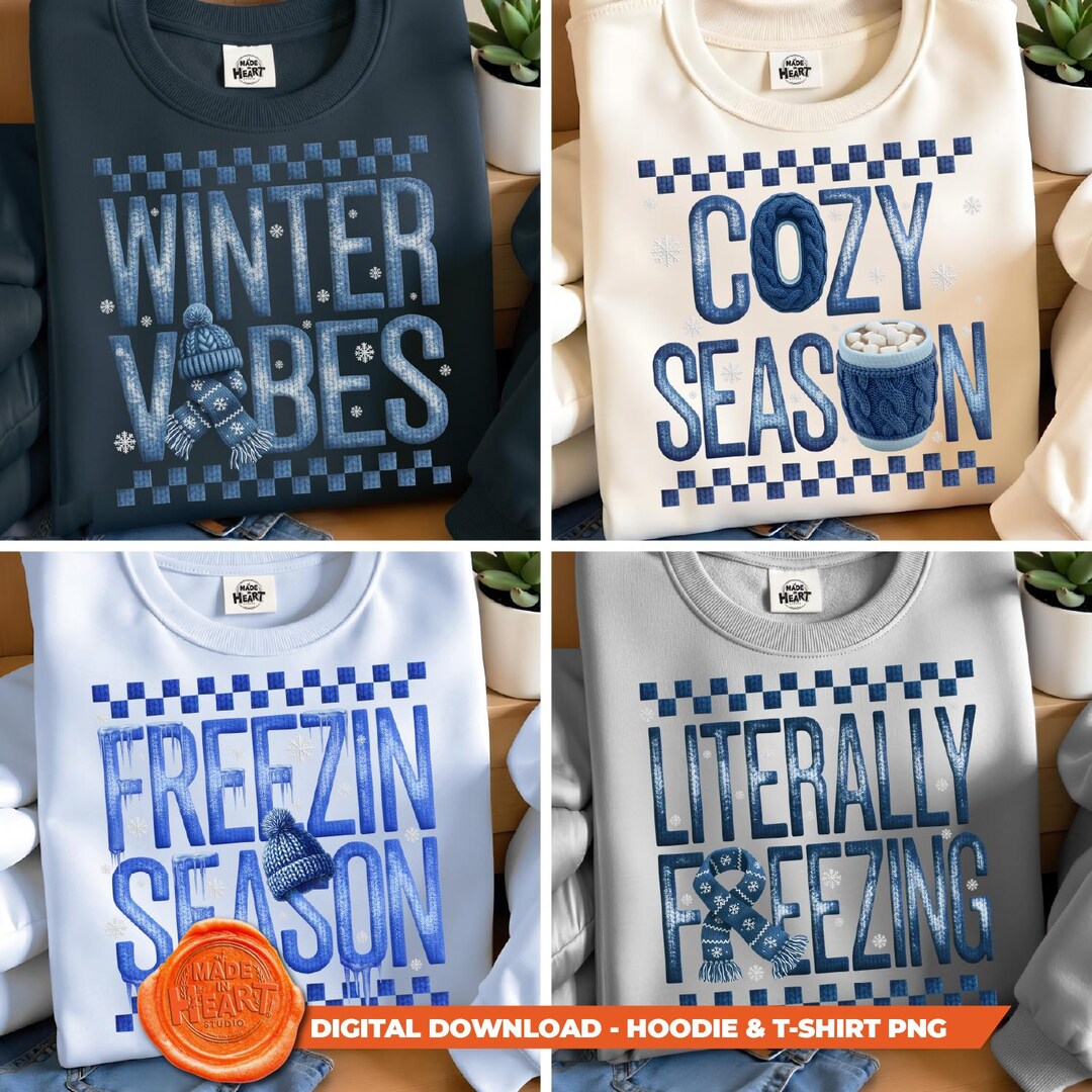 Trendy Winter PNG Bundle – Cozy Season Sweatshirt Designs for ...