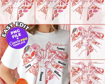 Personalized Mama ILY Sign Language PNG, Mother's Day ASL Hands (Digital Download)