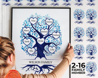 Custom Family Tree SVG, DIY Family Roots, Personalized Name Sign (Digital Download)