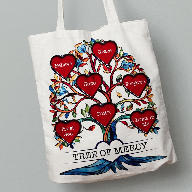 Tree of Mercy Stained-glass PNG, Christian Wall Art (digital Download ...