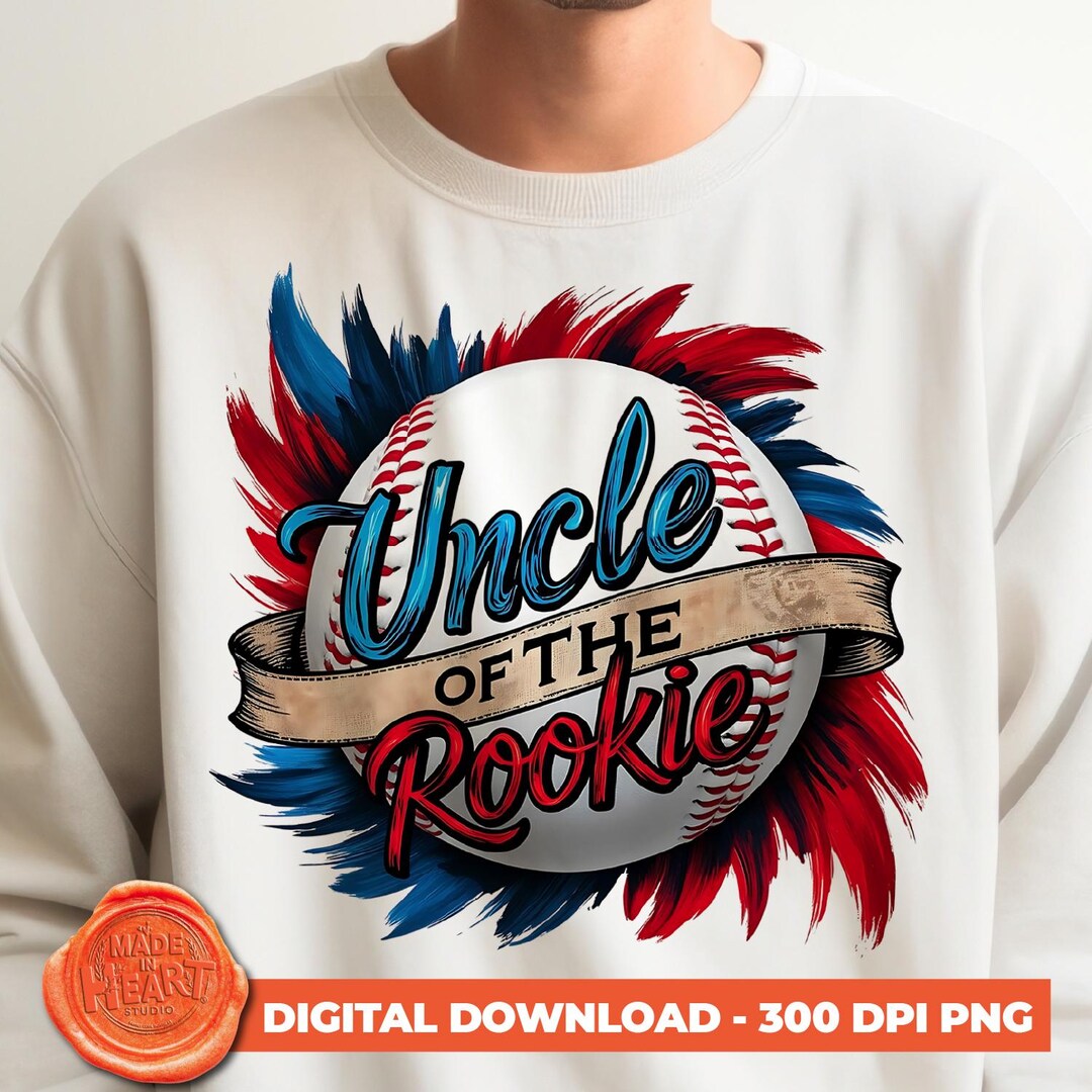 Uncle Baseball Uncle of the Rookie Baseball PNG – Game Day Shirt Design (digital ...